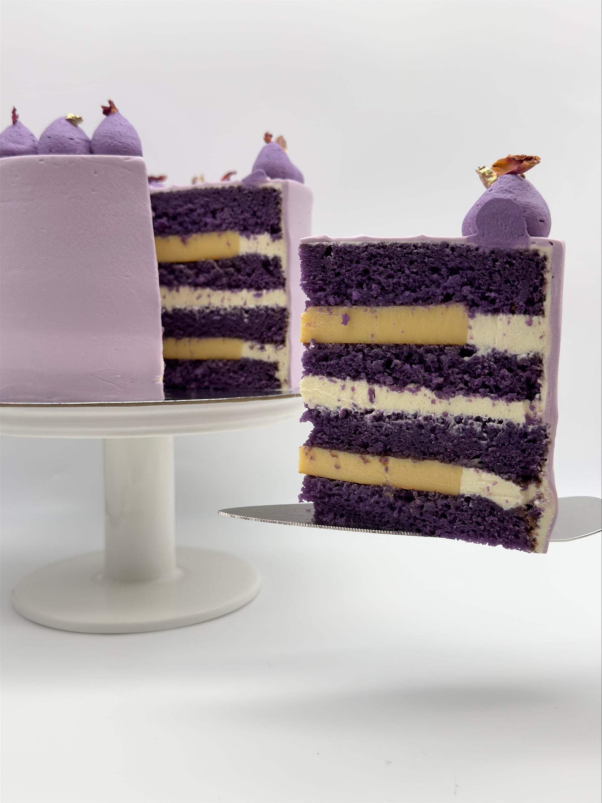 Ube Cake with Leche flan
